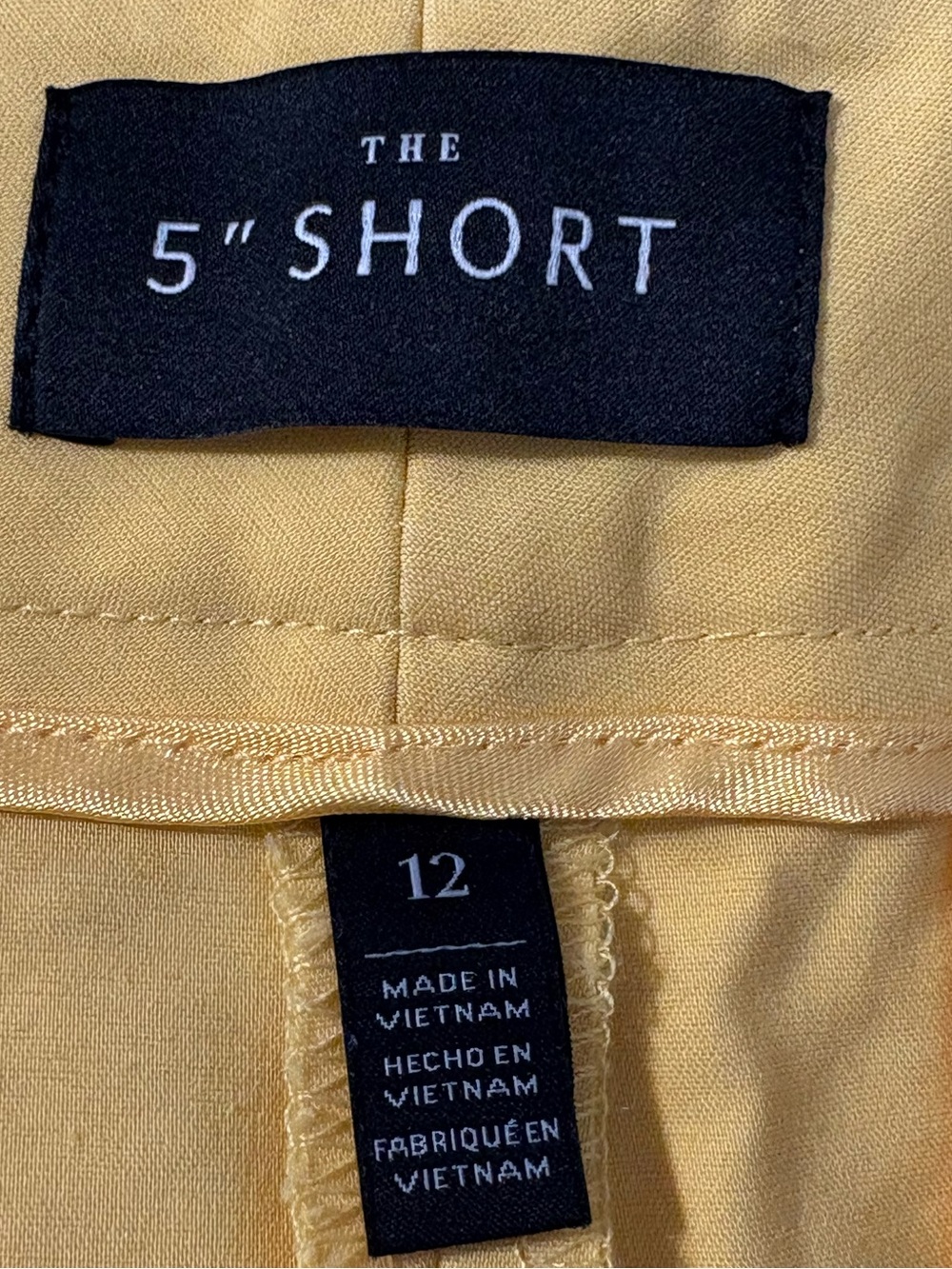 White House Black Market shorts tailored Yellow Women's size 12 the 5 " short - Picture 6 of 10